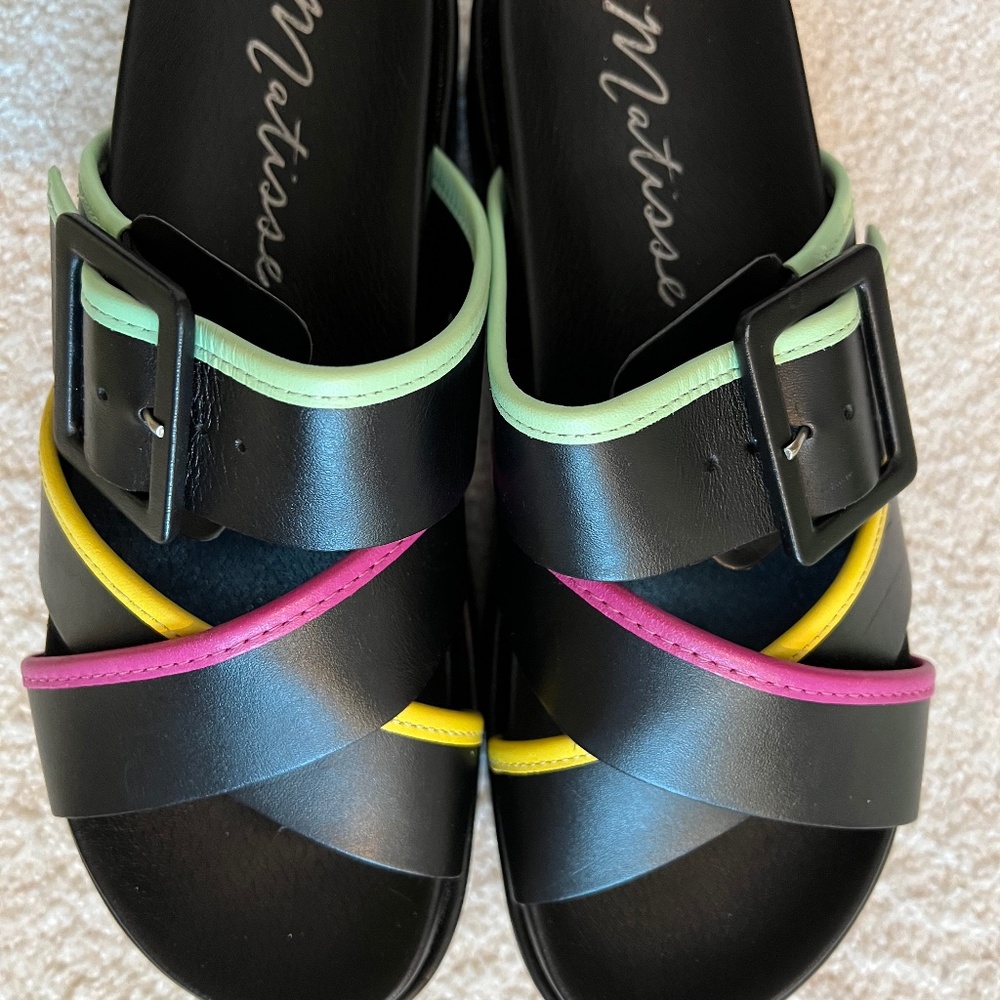 New in Box- Matisse Neon Micha Platform Slide Sandal - Size 9